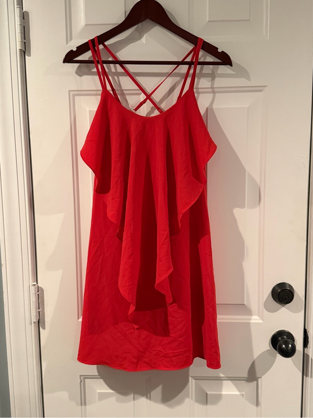 Gianni Bini Scarlet Ruffle Strappy Mini Dress